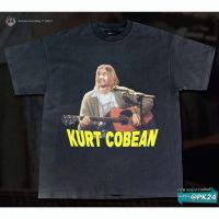 เสื้อผ้าฝ้าย เสื้อยืดคอตตอน 100% Mr. Bean x Kurt Cobain เคิร์ต โคบีน DTG Bootleg(S-5XL)