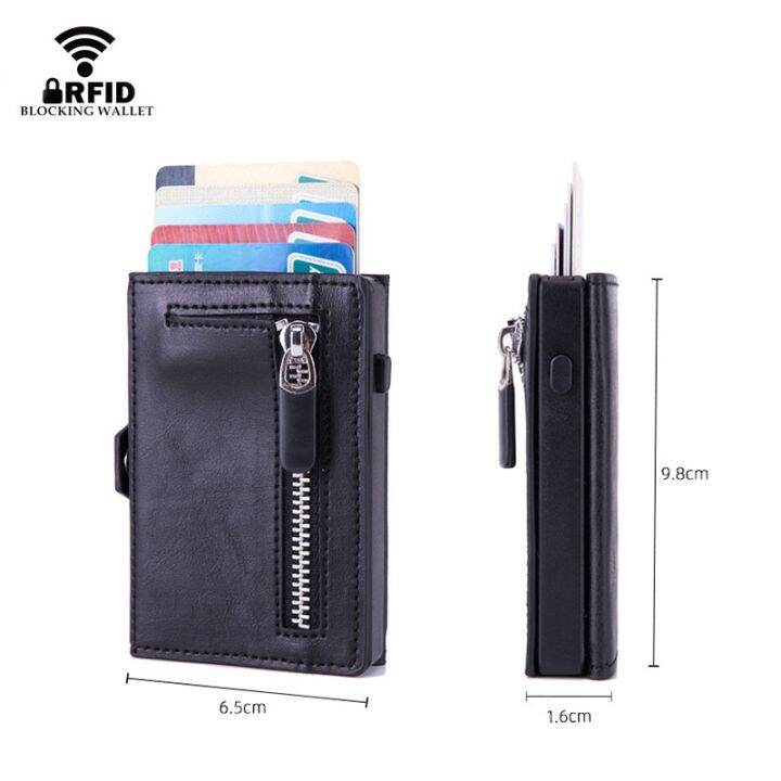 layor-wallet-rfid-คาร์บอนไฟเบอร์ผู้ชายกระเป๋าสตางค์ผู้ถือเหรียญกระเป๋ากระเป๋าเงินชายสตางค์บางมินิบางบัตรกระเป๋าสตางค์ผู้ชายเมจิกสีดำ-vollet-walet