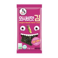 JANGSOO Wasabi Seaweed 1  ซอง สาหร่ายปรุงรส รสวาซาบิ สินค้าเกาหลี มีฮาลาล (Halal)