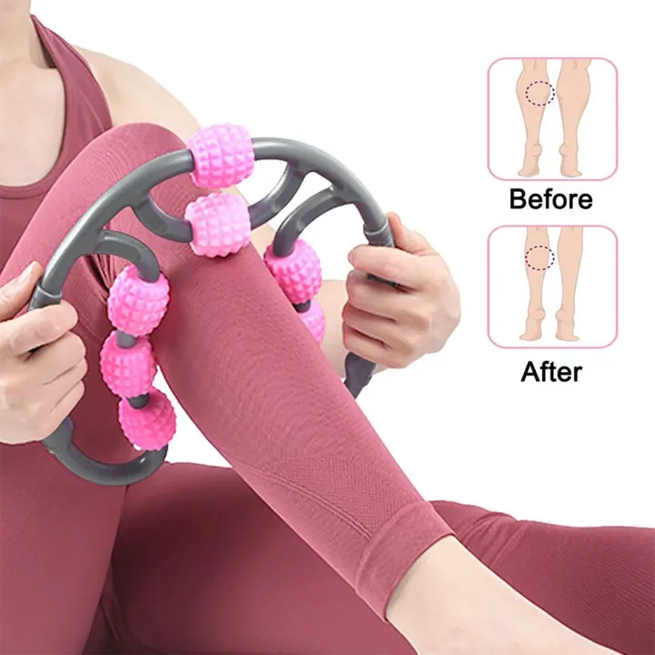Max Speed U Shape Trigger Point Massage Roller For Skinny Arm Leg Neck Muscle Tissue Fitness Relaxer Gym Yoga Pilates Foam Shaft Ring Sports Wheel Face Lift Tool Alat Urut Small Leg Roller Skinny Leg