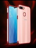 Case Oppo F9 เคสออฟโบ้ f9 เคสนิ่ม TPU เคสใสขอบสี สินค้ามาใหม่ Case OPPO F9 สีดำ สีแดง สีนำเงิน