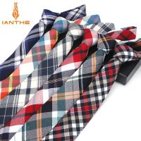 2018 brand cotton tie high quality mens fashion casual 6cm width narrow corbatas plaid neck ties for men slim neckties wholesale