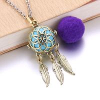 【CC】❈  Feather Locket Pendant Perfume Aromatherapy Diffuser Necklace With 8853