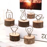 1Pc Metallic Clamps Stand Round Shape Base Table Numbers Holder Romantic Wedding Supplies Wooden Photos Clips Picture Frame Clips Pins Tacks