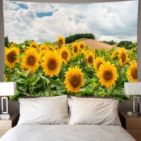 Flower Field Tapestry Sunflower Tapestry Home Decoration New Year Party Tapestry Wall Tapestry Bohemian Decorative Mattress