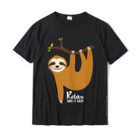 Sloth Hanging On A Tree Funny Sloth Lover Relax Take It Easy T Shirts T Shirt Newest Cotton Birthday Party Men
