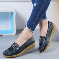 2022 New Women Flats Ballet Shoes Woman Cut Out Leather Breathable Moccasins Women Boat Shoes Ballerina Ladies Casual Shoes Plus