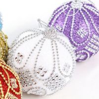 2021 New Christmas Balls 8CM 1PC Rhinestone Glitter Baubles Christmas Balls Xmas Tree Ornament Decoration 0822 30