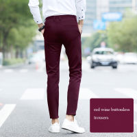 Mens Casual Pants  New Korean Plus Size Winter Velvet Men Trousers Spring Autumn Nine-cropped Pants Slim Jogger Pants