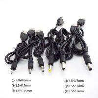 USB A Male to DC 2.0 0.6 2.5 3.5 1.35 4.0 1.7 5.5 2.1 5.5 2.5mm Power supply cord Plug Jack extension cable connector charger  Wires Leads Adapters