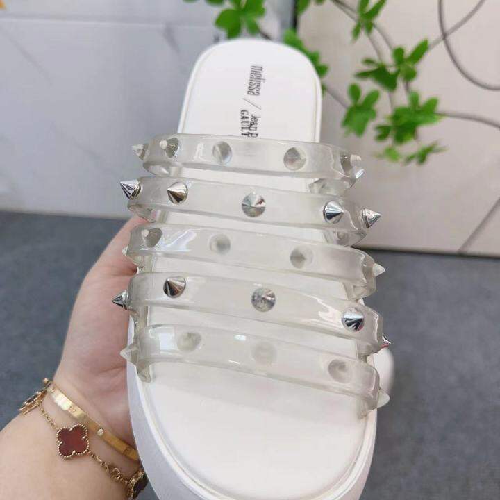 ready-stock-newmelissa-thick-sole-pyramid-shoes-slippers-summer-fashion-casual-beach-slippers