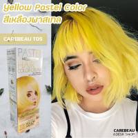 แคร์บิว พาสเทล T05 สีเหลือง พาสเทล สีย้อมผม ครีมย้อมผม สีผม 100ml Carebeau T05 Yellow Pastel Hair Color Cream