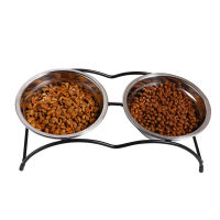 Double Dog Bowls Diner Dish Durable Stainless Steel Dog Bowl Anti Slip Removable Puppy Cat Food Water Pet Feeders