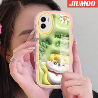 เคส JIUMOO สำหรับ VIVO Y15s Y15a Y01เคสน่ารักลาย3D แมวขอบคลื่นคอลอร์เคสมือถือนิ่มกันกระแทก TPU ซิลิโคนแบบใสเคสป้องกันการตกรวมทั้งหมดรวมหัวกล้องฝาครอบป้องกัน