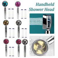 High Pressure Handheld Shower Head Water Saving Function Spray ABS Spray Nozzle with Rotating Windmill Fan Bathroom Accessories Showerheads