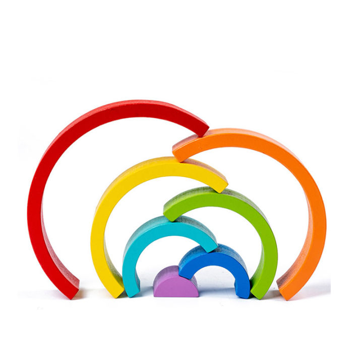 amila-เครื่องประดับสำหรับเด็กอาคารปริศนาเด็กจากบล็อกตัวต่อสีรุ้ง-jenga-joy-toys-enlightenment-การรับรู้สี