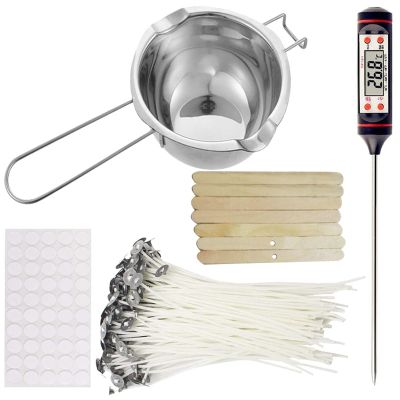 Candle Making Kit,Candle Melting Pot,Candle Wicks,Wick Stickers, Candle Wicks Holder, and Stirring Sticks