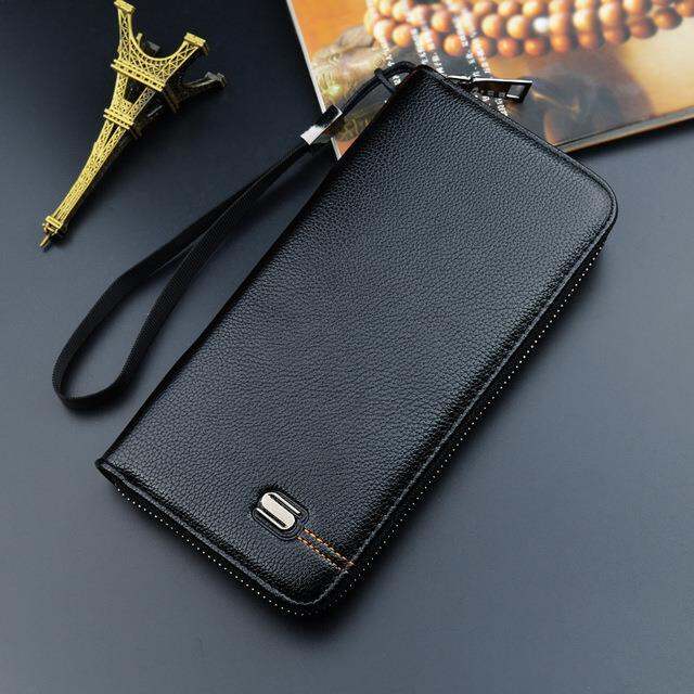 layor-wallet-กระเป๋าสตางค์ผู้ชาย39-s-สีทึบกระเป๋าคลัตช์ซิปยาว-โทรศัพท์มือถือกระเป๋าใส่เหรียญนิ่มลายลิ้นจี่ความจุขนาดใหญ่