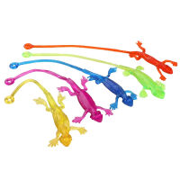 Littlegroot 20Pcs Sticky Lizard Animals Retractable Viscous Rubber Lizard Children Gadget