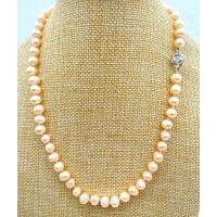 New Natural Pink 7-8/8-9mm Akoya Freshwater Cultured Pearl Necklace 16-25”