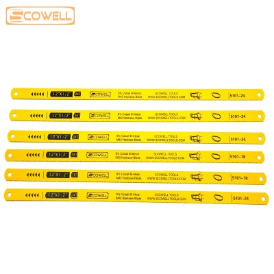 10 Pack SCOWELL High Quality HSS Bimetal M42 (8 cobalt) Flexible Hacksaw Blades 24T 18T Hand Saw Blade DIY Tool Steel Saw Blade