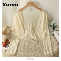Yuvon Sweet sun proof cardigan for women summer thin shawl mesh long sleeve air conditioning shirt matched Slip dress