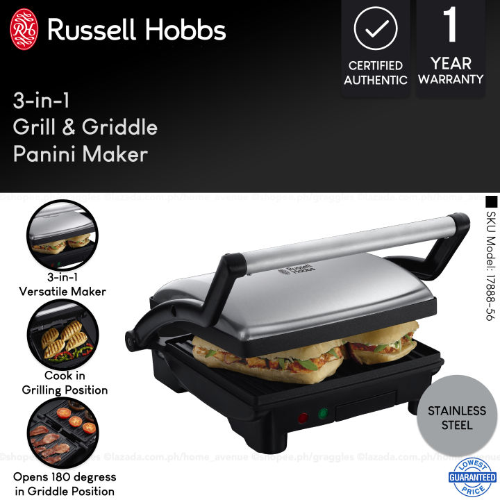 Russell 3 in 1 Grill and Griddle Panini Maker 17888-56 Lazada PH