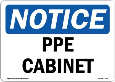 รูปลอกป้ายไวนิลสำหรับตู้ PPE ป้ายประกาศ OSHA ปกป้องของคุณคลังสินค้าสถานที่ก่อสร้างเพื่อธุรกิจและพื้นที่ร้านค้าที่ผลิตในสหรัฐอเมริกา