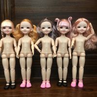 (Popular toys) 30เซนติเมตร1/6ตุ๊กตา BJD 11ข้อต่อ Multicolor ผม3D ตาโตแฟชั่นน่ารักยิ้มเปลือยหญิง DIY เด็กของเล่นสำหรับสาวของขวัญคริสต์มาส