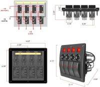 ON/OFF 4 Gang Switch Panel Toggle Switch Air Switch Single Light DC 12/24V Waterproof RV Yacht Marine Boat Ship Car