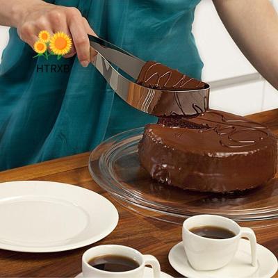 HTRXB ใบรูปร่างสเตนเลสโค้งงอ All-In-One แกดเจ็ตสำหรับครัวตัดขนมหวานเค้กเค้กเครื่องมือแบ่งอุปกรณ์อบ