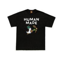 แฟชั่นบุรุษและสตรีเสื้อยืดคอกลมแขนสั้นพิมพ์ลาย Nigo Human Made ; New