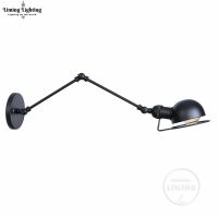 Retro Vintage Industrial Style Loft Creative Minimalist Long Arm Wall Lamp Adjustable Handle Metal Rustic Light Sconce Fixtures