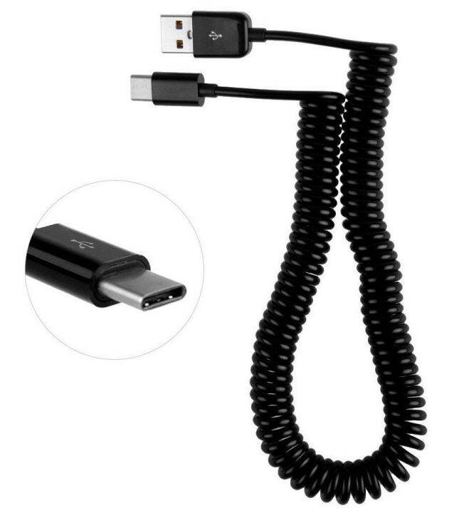 [Hot K] 3m Spring Coiled Retractable USB 2.0 A Male to USB C Type C