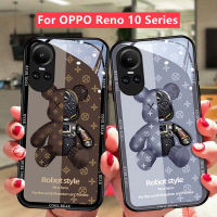 OPPO Reno 10 Pro Casing OPPO Reno 8T 8Z 7 Z 5 6 6Z 10 Pro Plus 5Gปลอกหมีพร้อมตัวป้องกันกล้องLanyardใหม่Liquid Glassคลุมทั้งหมดOPPO Reno 4 5