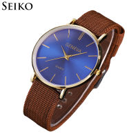 นาฬิกาข้อมือ Seiko สำหรับผู้ชาย2023นาฬิกาสำหรับผู้ชายสายนาฬิกาผ้าใบใหม่นาฬิกาควอตซ์ลำลองเจนีวาสีน้ำเงินเรียบง่าย