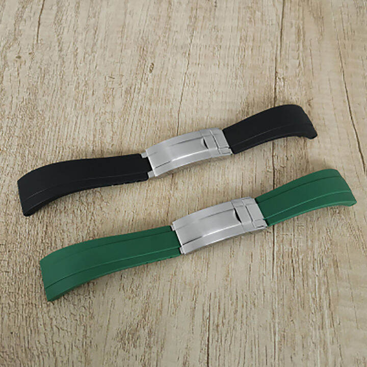 20MM Watch Strap + Buckle NonLuminous Rubber Watch Strap + Stainless