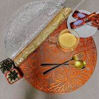 ?ใหม่ PVC Western Placemat Hollow Insulated Table Mat Coaster ตกแต่งจานงานแต่งงาน Placemat Round Placemat