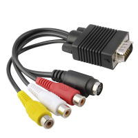 YRNGW โน้ตบุคคอมพิวเตอร์ PC วิดีโอเสียง3 RCA SVGA แปลงสายเคเบิลอะแดปเตอร์ออกทีวี VGA ไปยัง S-Video