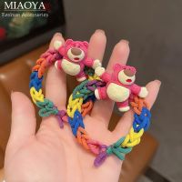 MIAOYA Fashion Jewelry Shop Lotso เชือกรัดผมหมีสำหรับผู้หญิงอุปกรณ์ทำจากยางแฮนด์เมดสำหรับเป็นของขวัญสำหรับเด็กนักเรียน