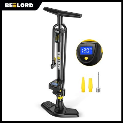 BEELORD Bike Floor Pump With Gauge Digital Display MAX 200PSI Presta Schrader Valves Multi-Purpose Bicycle Air Pump For MTB Road