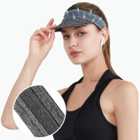 Summer female sunshade sports sweat absorption breathable sunscreen portable quick drying empty top cap