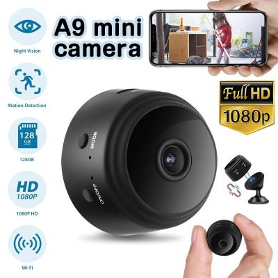 🔥จัดส่งฟรี + COD🔥Wifi A9มินิกล้องเดิม1080จุดกล้อง IP สมาร์ท Home Security IR คืนแม่เหล็กไร้สายขนาดเล็ก Micro Wifi กล้อง