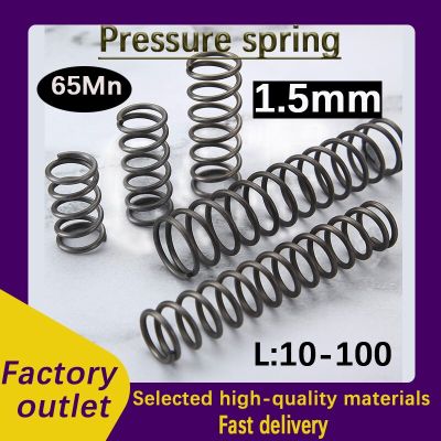 65Mn Cylidrical coil Compression Spring Wire Diameter 1.5mm Rotor Return Compressed Spring Release Pressure Spring Steel Spine Supporters