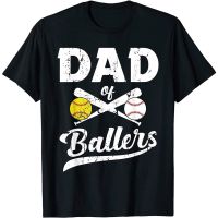 เสื้อยืดแขนสั้น พิมพ์ลาย Dad Of Ballers Dad Of Baseball 3 มิติ คุณภาพสูง สไตล์พังก์ ญี่ปุ่น สําหรับผู้ชาย  HR20