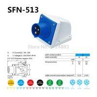 ：”{》： 16A 3 Pole Connector Industrial Male&amp;Female Sockets SFN-113/SFN-313/SFN-413/SFN-513/SFN-613 Waterproof IP44 220-240V~2P+E