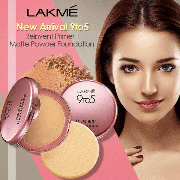 Lakme 9 to 5 Primer + Matte Compact Powder Foundation 9g Ivory Cream