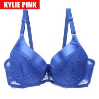 [Cocco figure-]KYLIE บราขนาดพิเศษสีชมพู,บราลูกไม้90 95 100E ชุดชั้นในสำหรับผู้หญิงปรับสายรัดดันหน้าอก