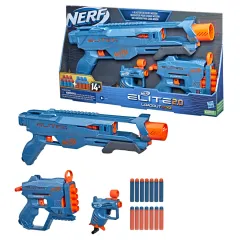  Nerf Elite 2.0 Echo CS-10 Blaster – 24 Official Nerf Darts,  10-Dart Clip, Removable Stock and Barrel Extension, 4 Tactical Rails,  Multicolor, 6.67 x 68.58 x 31.75 cm : Video Games