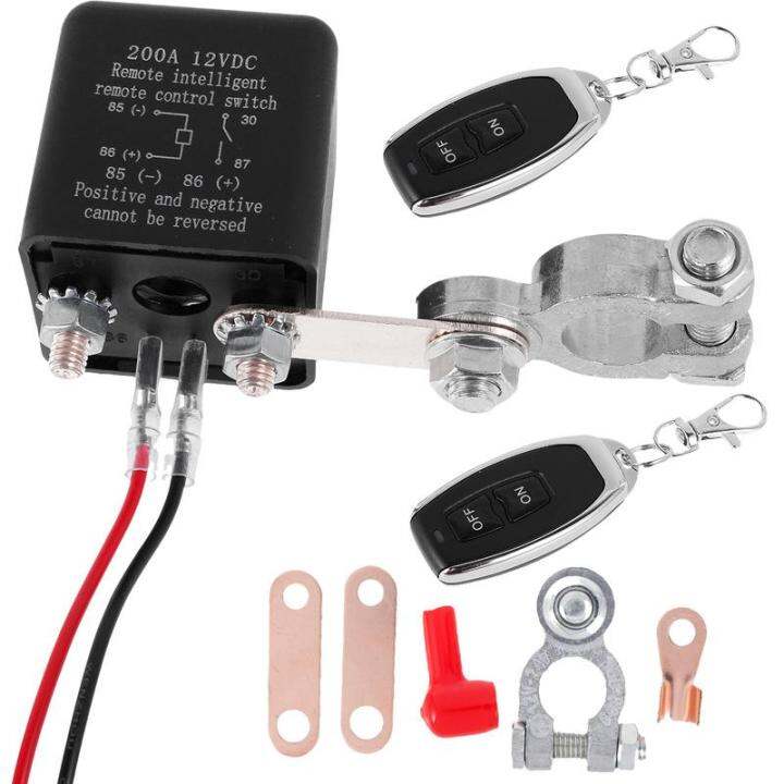 สวิตช์เครื่องถ่ายทอดกระแสไฟฟ้าแบตเตอรี่12v-รถรีโมทคู่รีเลย์ถอดแบตเตอรี่กันขโมยตัวแยกสวิตช์ปิดสำหรับตั้งแคมป์รถพ่วง-suv-รีเลย์แบตเตอรี่รถรีโมทคู่